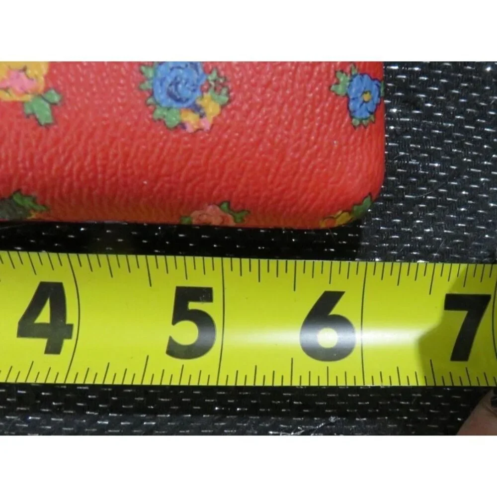COACH Corner Zip Wristlet Miami Red Rose Print 4 X 6